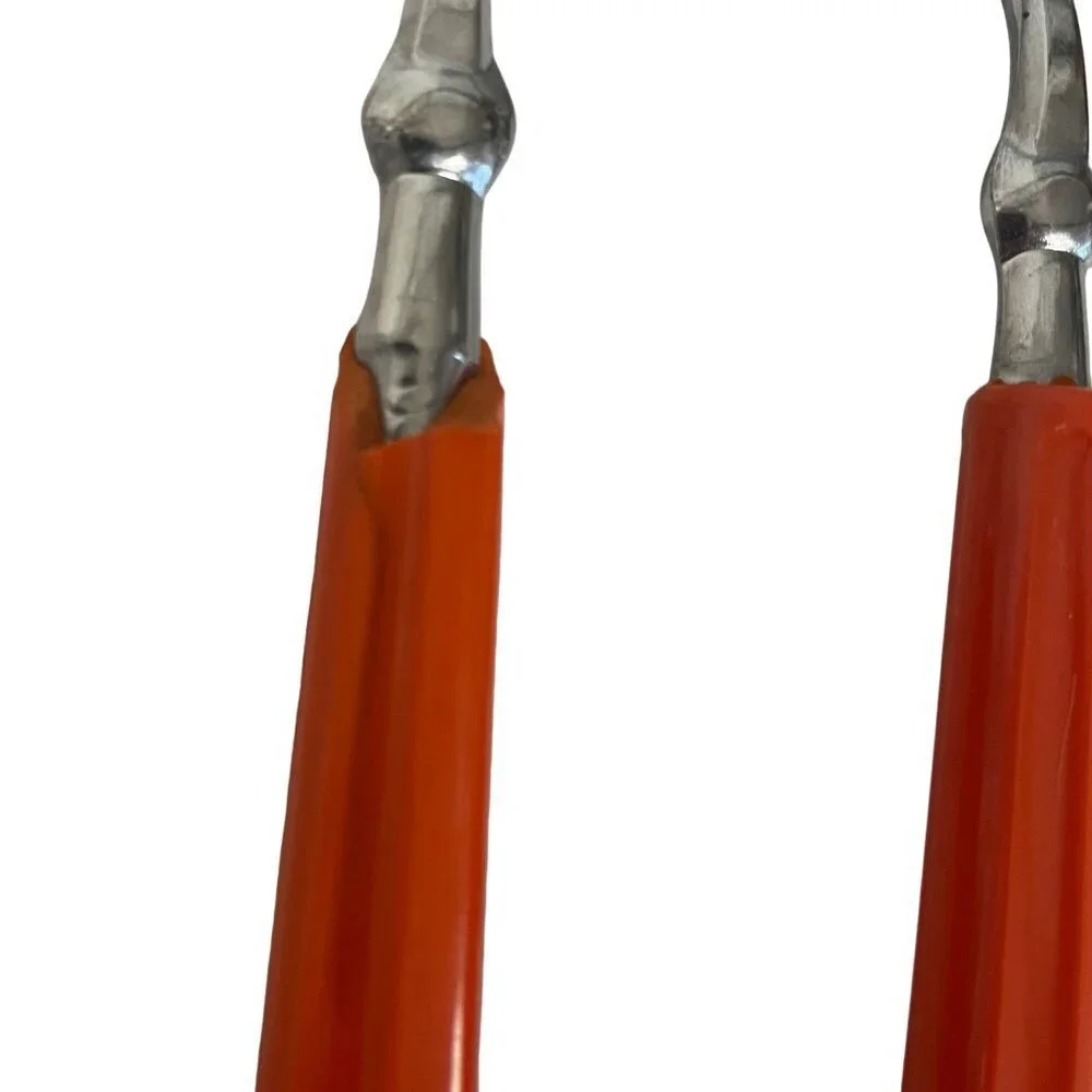 Vintage Oxford Hall‎ Stainless Steel Tablespoons With Orange Handles 7.5
